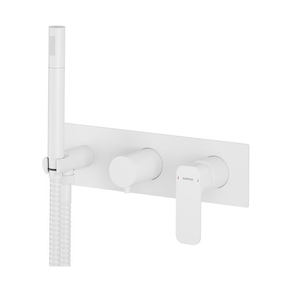 Biela podomietková sprchová batéria (2 výstupy) Spy – Sapho-image-2