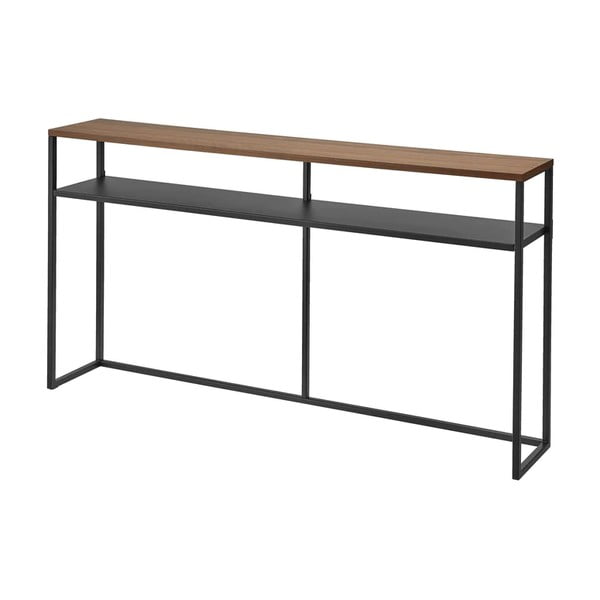 Konzolový stolík v čiernej a tmavo hnedej farbe v dekore jaseňa 20,5x126 cm Tower – YAMAZAKI