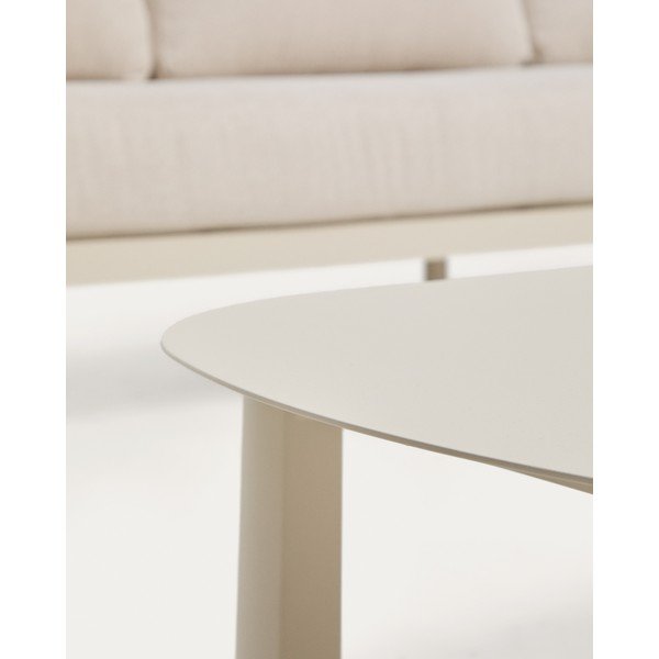 Béžová/krémovobiela záhradná lounge súprava z masívu akácie pre 5 osôb Aleria – Kave Home-image-1