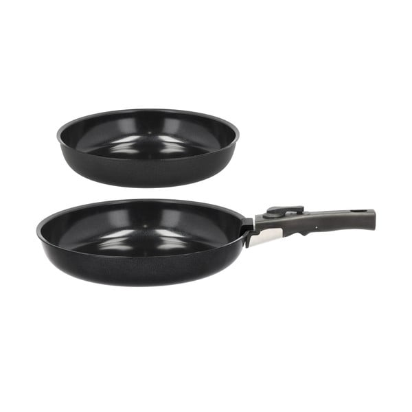 Hliníková súprava panvíc s nepriľnavým povrchom s odnímateľnou rukoväťou 2 ks ø 28 cm – Holm-image-2