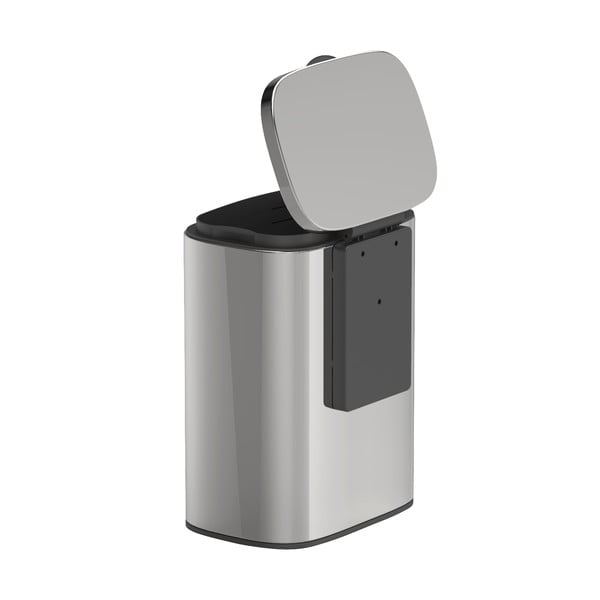 Strieborný odpadkový kôš z nehrdzavejúcej ocele Wenko Sare-image-2