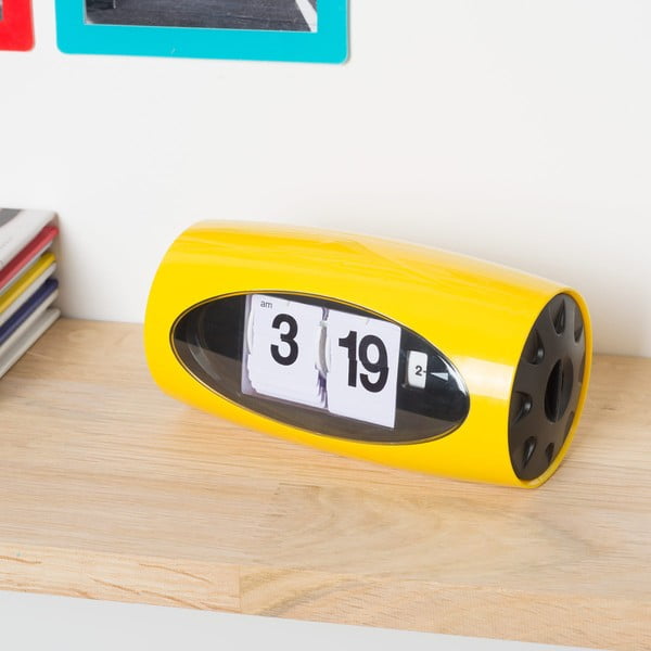 Žltý budík Le Studio Flip Alarm Clock