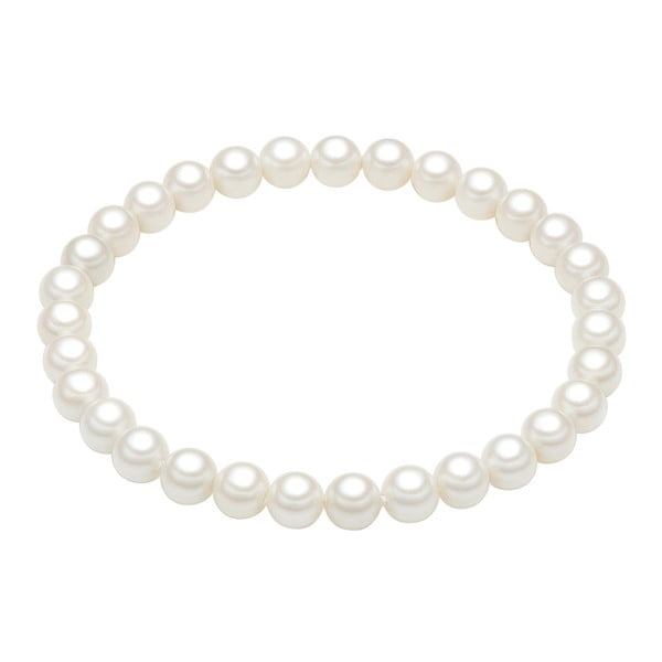Bilý perlový náramok Muschel, biele perly⌀ 0,6 x dĺžka 16 cm