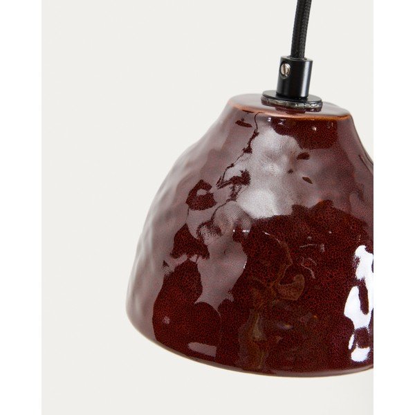 Červené závesné svietidlo s keramickým tienidlom Drava – Kave Home-image-3