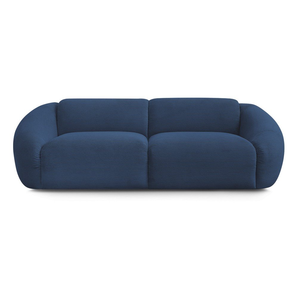 Tmavomodrá menčestrová pohovka 250 cm Tina – Bobochic Paris