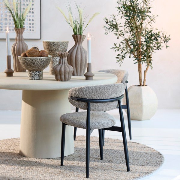Taupe čalúnená jedálenská stolička Eniola – Light & Living-image-1