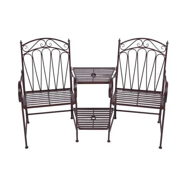 Čierna kovová záhradná lavica Rinjani – Garden Pleasure