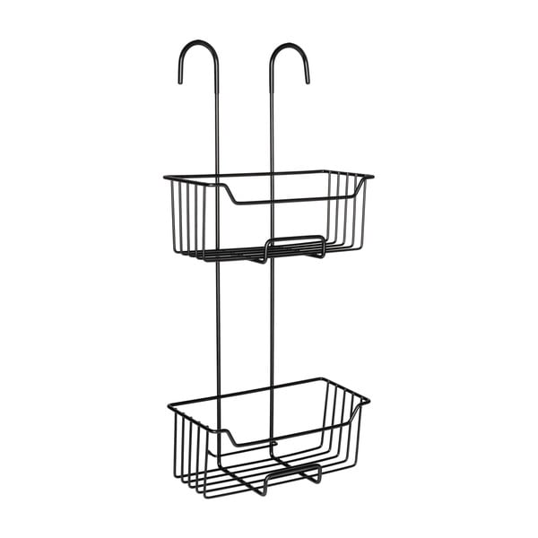 Čierna závesná kúpeľňová polička z nehrdzavejúcej ocele Milo – Wenko-image-4