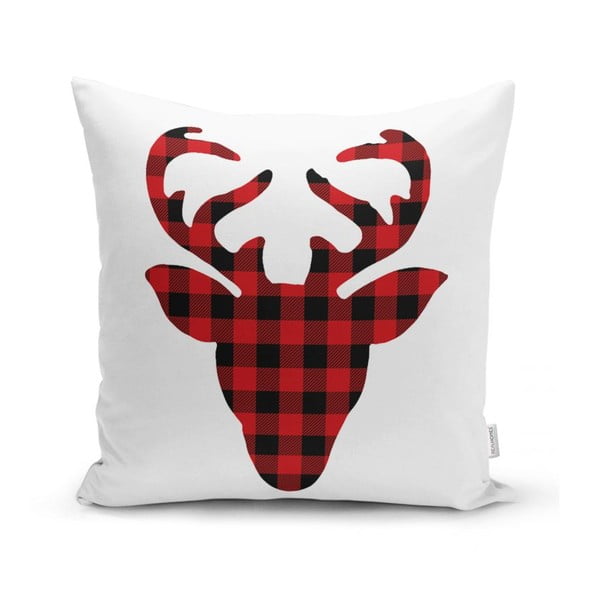 Súprava 4 vianočných obliečok na vankúš a behúň na stôl Minimalist Cushion Covers Christmas Tartan-image-1