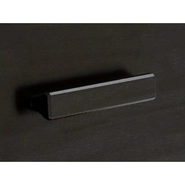 Čierna komoda z borovicového dreva s ratanovými dvierkami Støraa Jolene, šírka 90 cm-image-1