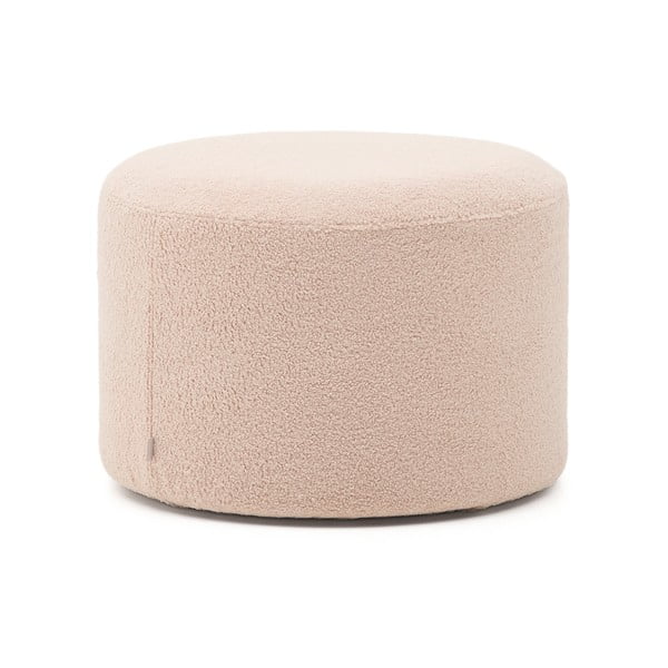 Svetloružový taburet z textílie buklé Kaeli – Kave Home