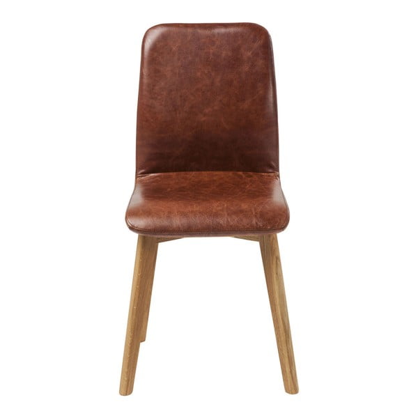 Hnedá kožená stolička Kare Design Lara