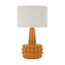 Keramická stolová lampa v horčicovej farbe/biela s textilným tienidlom (výška  51,5 cm) Gress – Mauro Ferretti