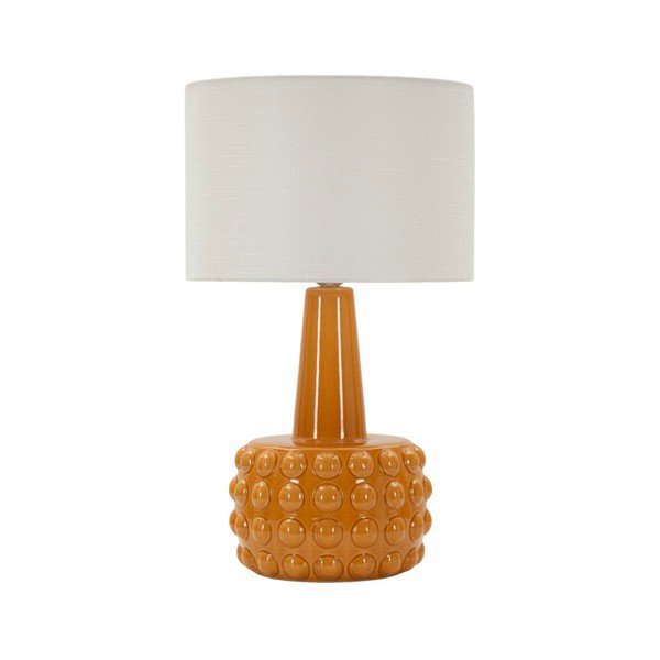 Keramická stolová lampa v horčicovej farbe/biela s textilným tienidlom (výška  51,5 cm) Gress – Mauro Ferretti