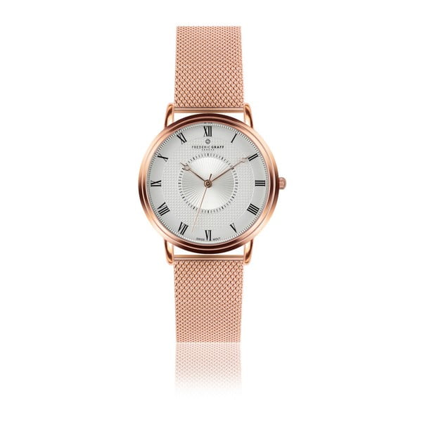 Unisex hodinky s remienkom z antikoro ocele v ružovozlatej farbe Frederic Grand