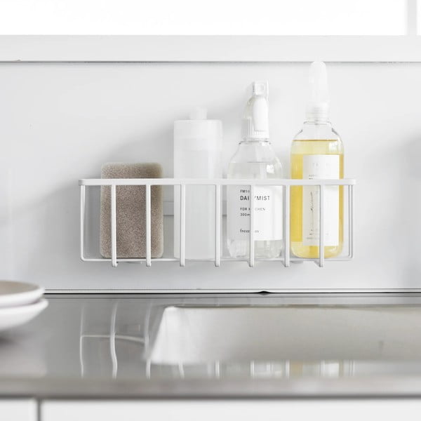 Biely kovový stojan na umývacie prostriedky bez vŕtania Film Hook – YAMAZAKI-image-3