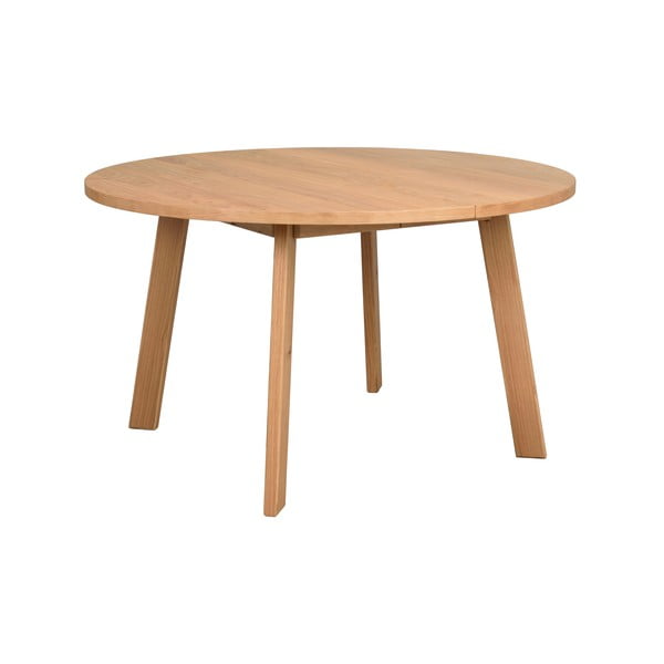 Okrúhly rozkladací jedálenský stôl v dekore duba v prírodnej farbe ø 130 cm Glenside – Rowico