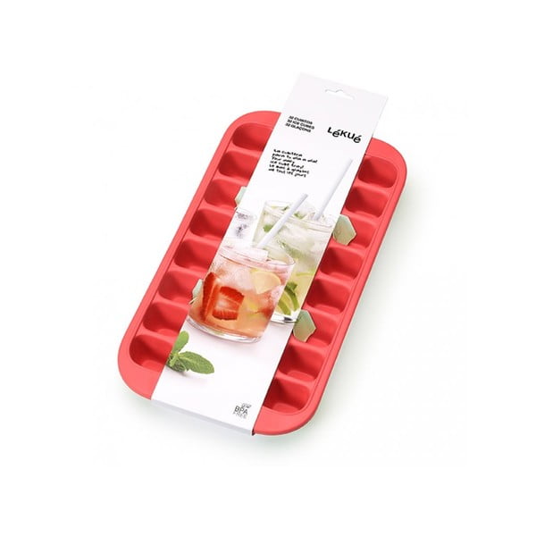 Červená silikónová forma na ľad Lékué Industrial, 32 kociek-image-1