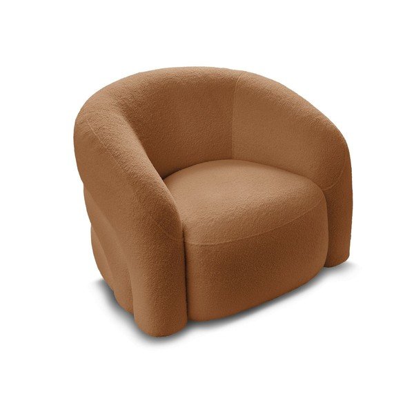 Oranžové otočné kreslo z textílie buklé Elina – Bobochic Paris-image-4