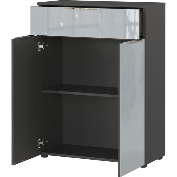 Sivá vysoká závesná kúpeľňová skrinka 71x95 cm Vasio – Germania-image-3