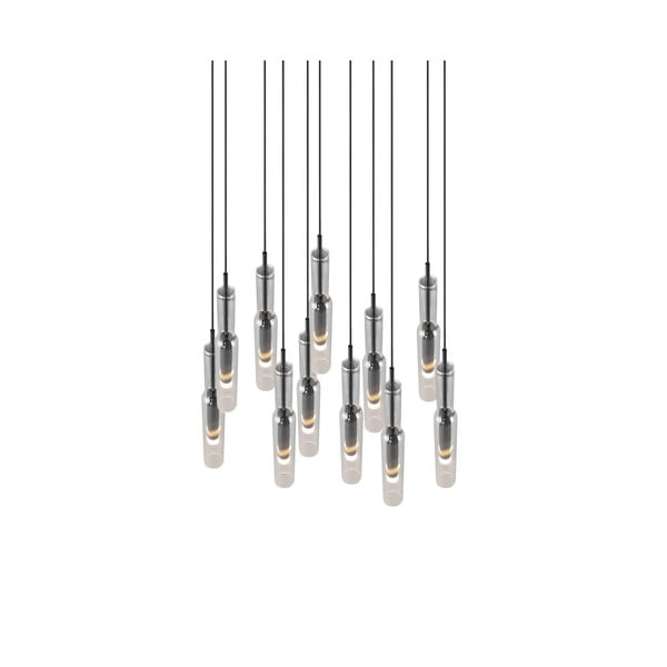 LED závesné svietidlo so skleneným tienidlom ø 50 cm v čierno-striebornej farbe Lucent – Trio Select-image-1