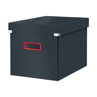 Čierny kartónový úložný box s vekom Click&amp;Store - Leitz