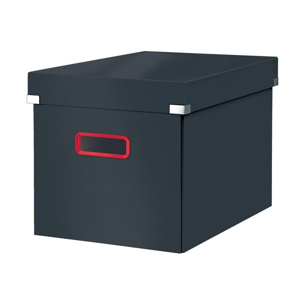 Sivý kartónový úložný box s vekom 32x36x31 cm Click&Store – Leitz