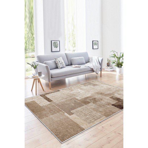 Béžový prateľný koberec 50x80 cm Cubo – Vitaus-image-1