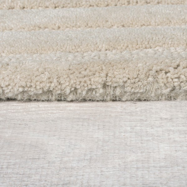 Krémový ručne tkaný vlnený okrúhly koberec ø 160 cm Mesmerise Natural – Flair Rugs-image-4