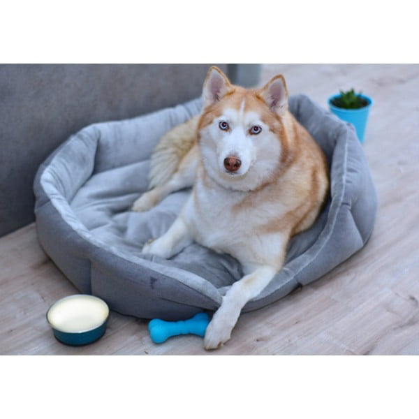 Sivý fleecový pelech 90x70 cm Alík - Petsy-image-1