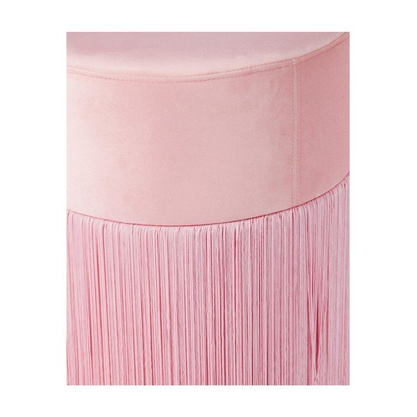 Ružový puf so zamatovým poťahom Velvet Atelier, Ø 36 cm-image-3