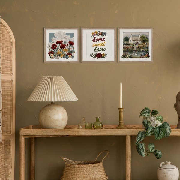 Obrazy v súprave 3 ks 30x30 cm Sweet Home – Styler-image-1