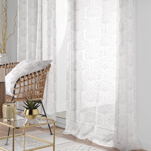 Bielo-béžová záclona 140x280 cm Majestia – douceur d'intérieur-image-1