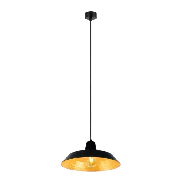 Čierne stropné svietidlo s detailom v zlatej farbe Bulb Attack Cinco