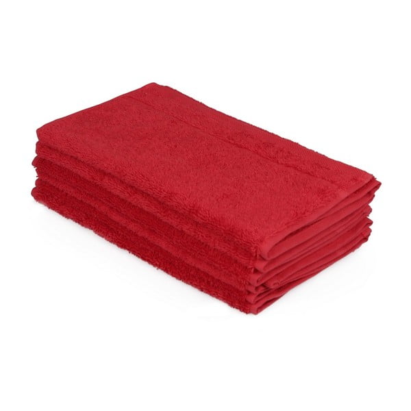 Sada šiestich červených uterákov Beverly Hills Polo Club, 50 × 30 cm