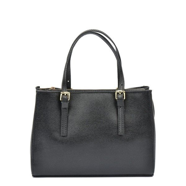 Čierna kožená kabelka Isabella Rhea Classic Nero-image-3