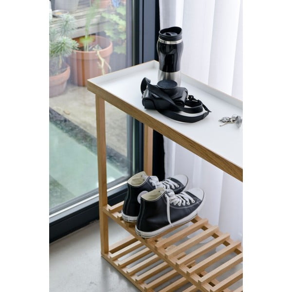 Polica na topánky/úložný stolík s bielou doskou Wireworks Hello Storage-image-1