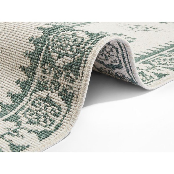 Zeleno-krémový vonkajší koberec NORTHRUGS Duque, 80 x 350 cm-image-1