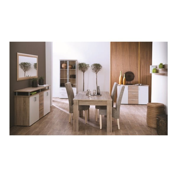 Dvojdverová komoda s 3 zásuvkami v dekore dreva 13Casa Function-image-2