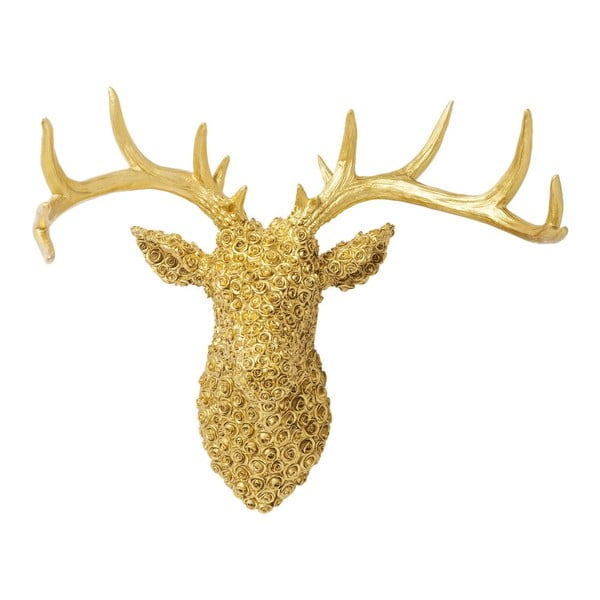 Dekorácia v zlatej farbe Kare Design Deco Antler Deer Gold