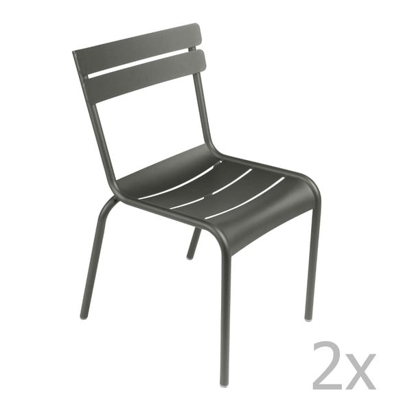 Sada 2 sivých stoličiek Fermob Luxembourg
