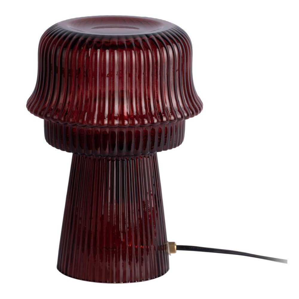 Vínovočervená sklenená stolová lampa (výška 26 cm) Cadiz – Leitmotiv
