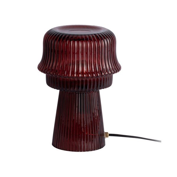 Vínovočervená sklenená stolová lampa (výška  26 cm) Cadiz – Leitmotiv