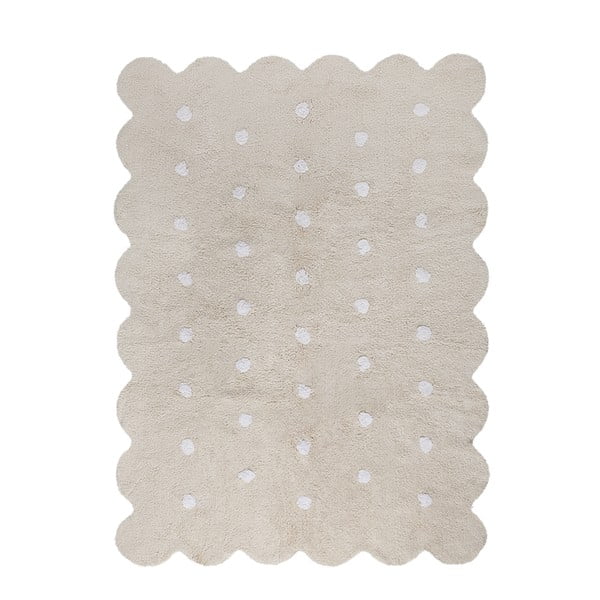 Béžový bavlnený ručne vyrobený koberec Lorena Canals Biscuit, 120 x 160 cm