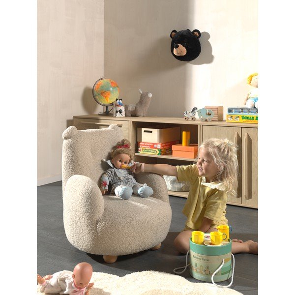 Béžové detské kresielko z textílie buklé Rocky – Vipack-image-2