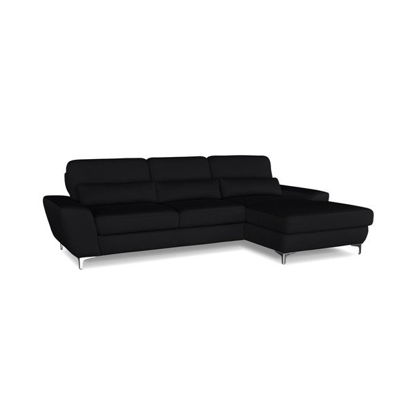 Čierna rohová rozkladacia pohovka Windsor & Co. Sofas Omega, pravý roh-image-2