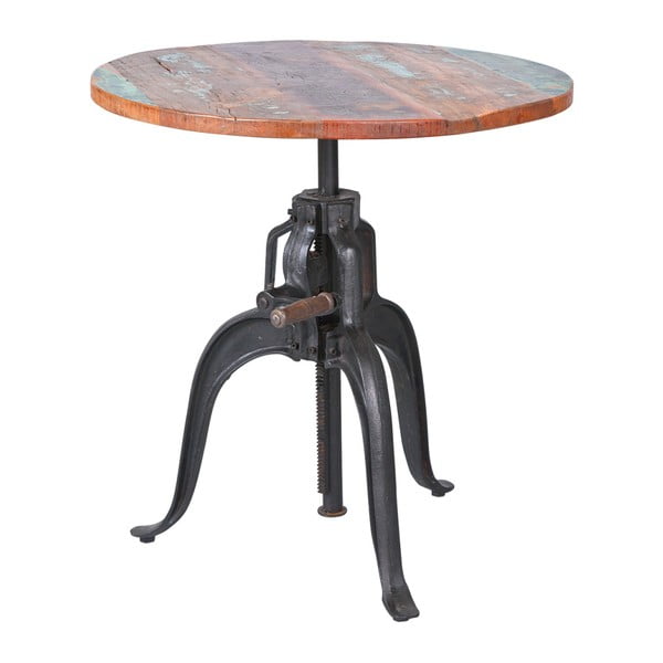 Stôl s doskou z masívneho mangového dreva Interlink Fundos, ⌀ 75 cm