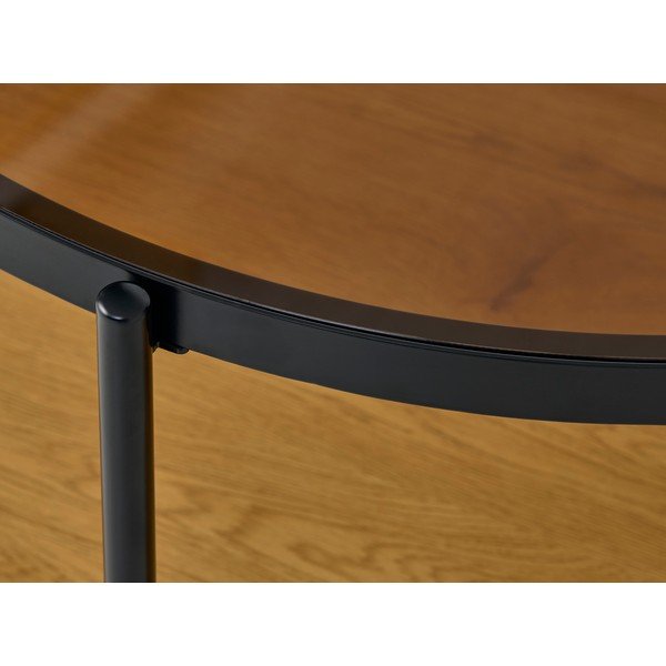 Okrúhly konferenčný stolík so sklenenou doskou v prírodnej farbe ø 84 cm Hassel – Unique Furniture-image-1