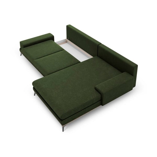 Fľaškovozelená rozkladacia rohová pohovka Windsor & Co Sofas Planet, pravý roh-image-3
