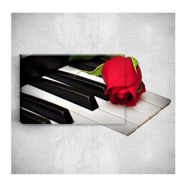 Nástenný 3D obraz Mosticx Rose On Piano, 40 × 60 cm